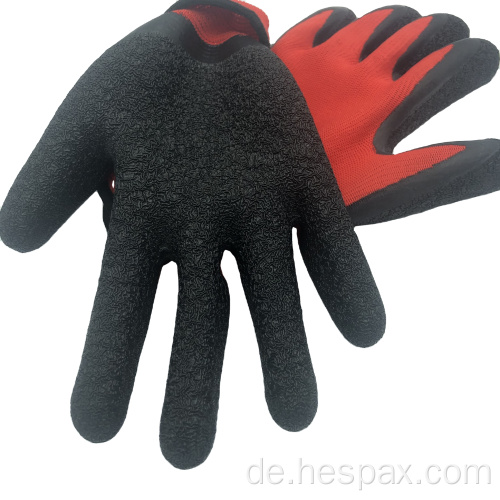 Hespax Mechanic 10g Crinckle Latex beschichtete Arbeit Handschuhe